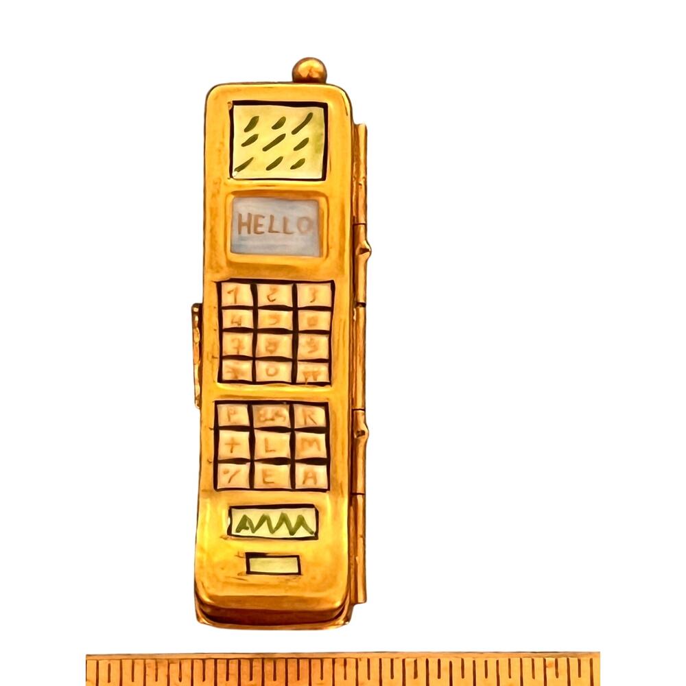 Vintage Limoges Cell Phone "HELLO" Trinket Box Rare in Excellent condition